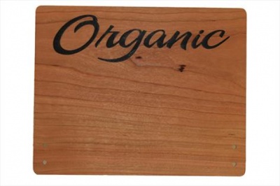 Large Cherry Wood Point of Sale Sign 250mm x 200mm - ORGANIC